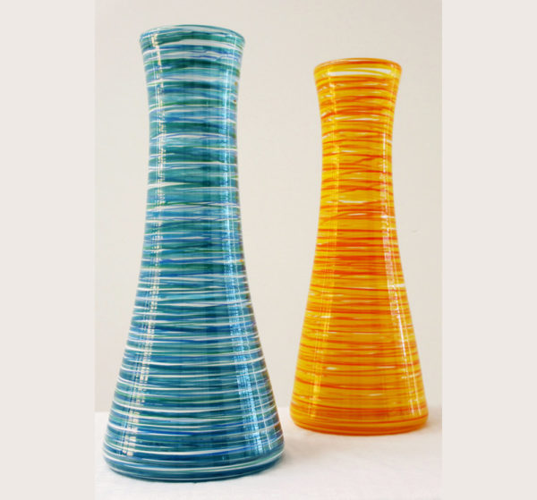 Sea & Yellow Hoops Vase smsq2