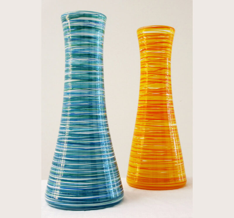 Sea & Yellow Hoops Vase smsq2